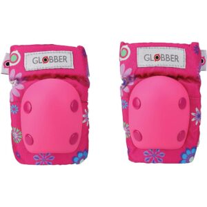 Globber Set Protezioni Ginocchiere Gomitiere, Taglia XXS 3-7 Anni, Rosa Fiorellini