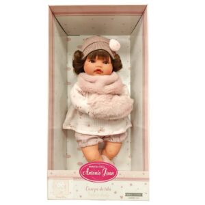 Antonio Juan, Bambola 42 Cm Con Capelli, Beni Lloro Inverno, Corpo In Tessuto