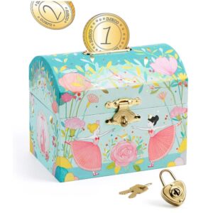 Djeco Salvadanaio Con Lucchetto e Chiavi, Ballerina