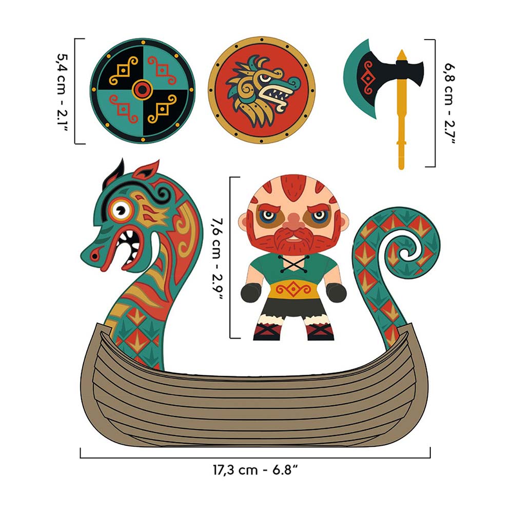 Djeco Arty Toys, Drak & Drakkar: Il Valoroso Guerriero Vichingo all'Arrembaggio