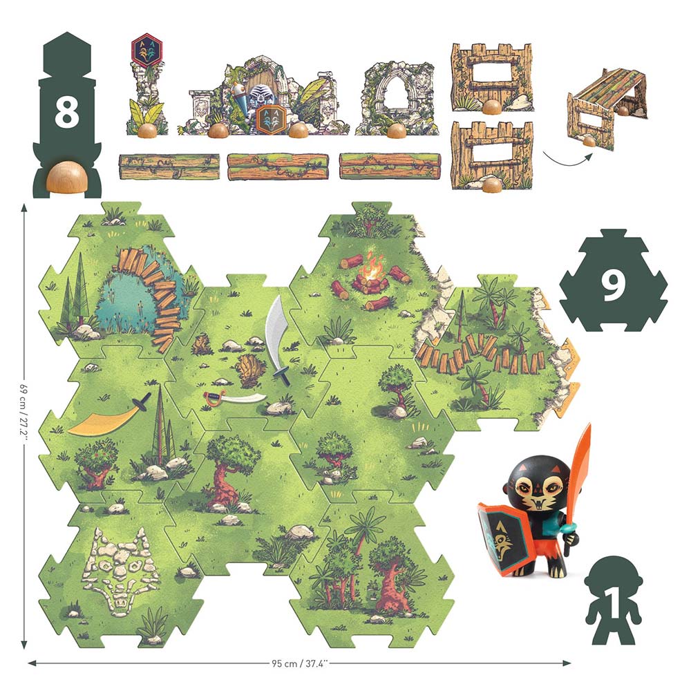 Djeco Puzzl’Up Voras Furious: La Foresta Prende Vita con i Guerrieri Animali!