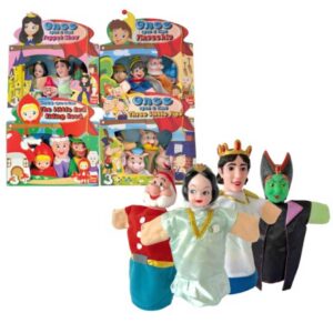 ODG Confezione 4 Marionette in Vinile e Tessuto Dai Vita alle Fiabe con la Fantasia