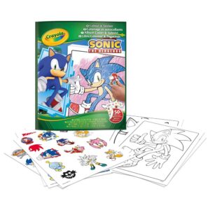 Crayola, Album Da Colorare Con Adesivi Sonic, 32 pagine e 4 fogli di adesivi inclusi