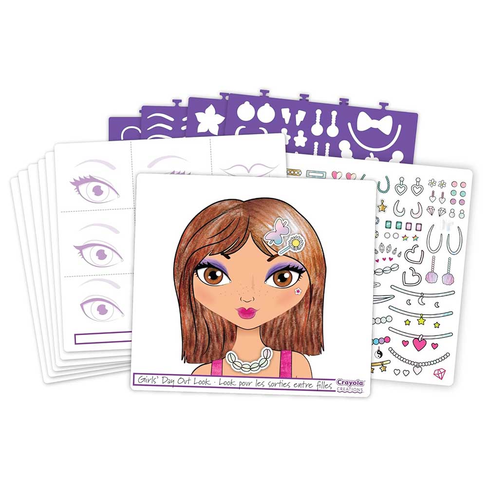 Crayola Creations, Super Album Make-Up Artist, per Disegnare Con Stencil e Stickers