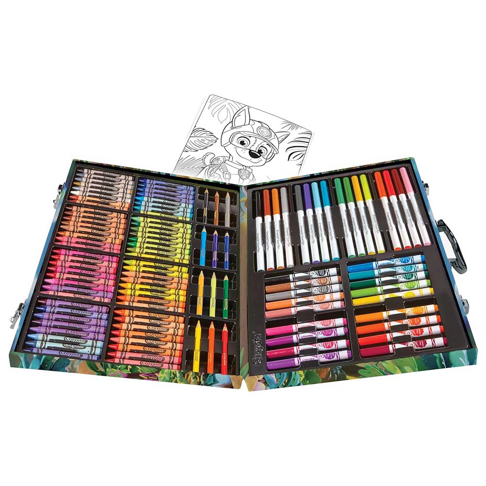 Crayola Valigetta Dell'Artista Dipingi e Crea, 128 Pezzi, Paw Patrol Jungle Pups