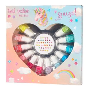 Souza Set Smalto Per Le Unghie, Confezione Regalo, 12 Colori + Stickers Unghie