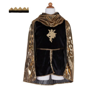 Great Pretenders Set Cavaliere D'Oro, Tunica, Mantello, Corona, Taglia Elasticizzata 5-6 anni