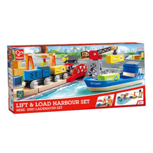 Hape Set Pista Con Treno Merci E Porto Scambio Merci