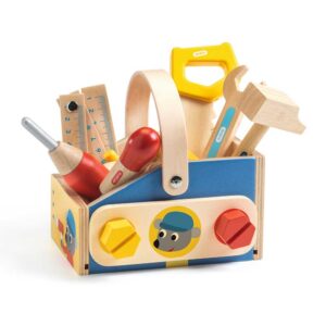 Djeco Minibrico - Cassetta degli Attrezzi in Legno per Bambini 18 mesi+