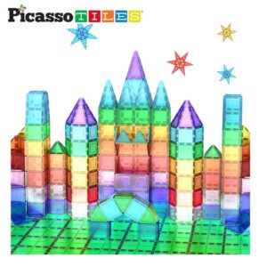 PicassoTiles Costruzione Magnetica 101 Pezzi, Set Classico - Gioco STEM per Bambini