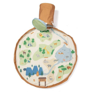 Play&Go, Portaoggetti e Tappetino Da Gioco Ø140 Cm - Zoo - Soo