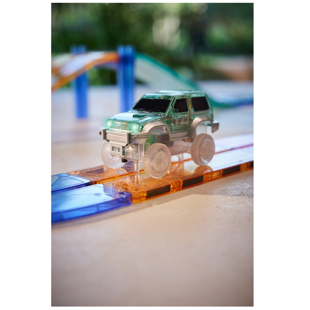 Cleverclixx Auto Verde a Batteria Per Pista Magnetica