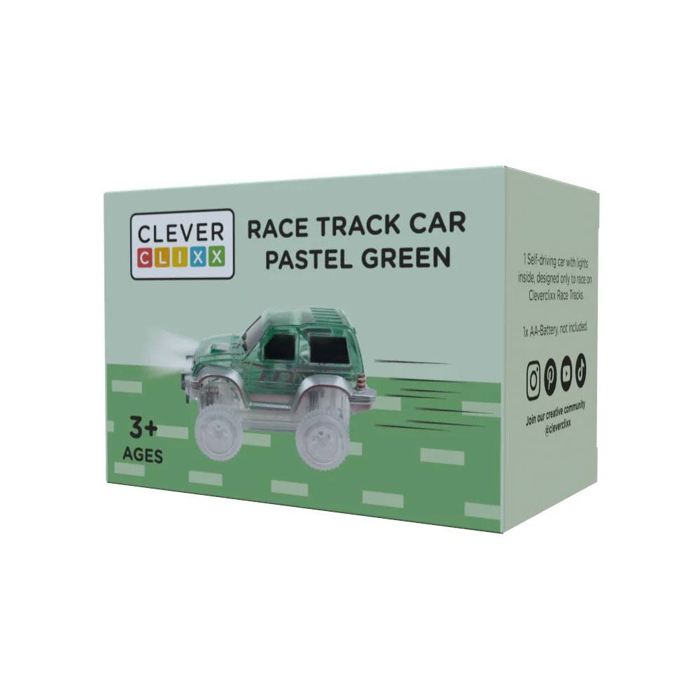 Cleverclixx Auto Verde a Batteria Per Pista Magnetica