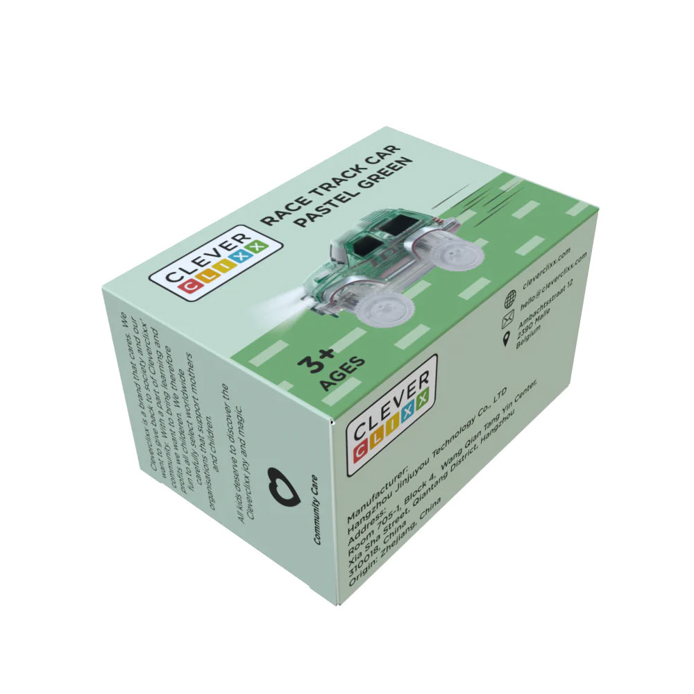 Cleverclixx Auto Verde a Batteria Per Pista Magnetica