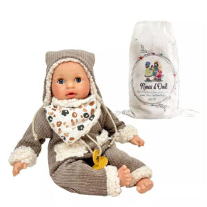 Nines D'Onil, Bambola Cm 40 In Sacca, Alex Tutina Marrone