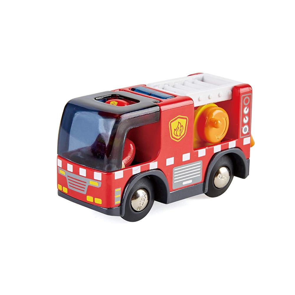 Hape Camion Dei Pompieri Ruote Libere, Con Sirena Funzionante e Personaggio