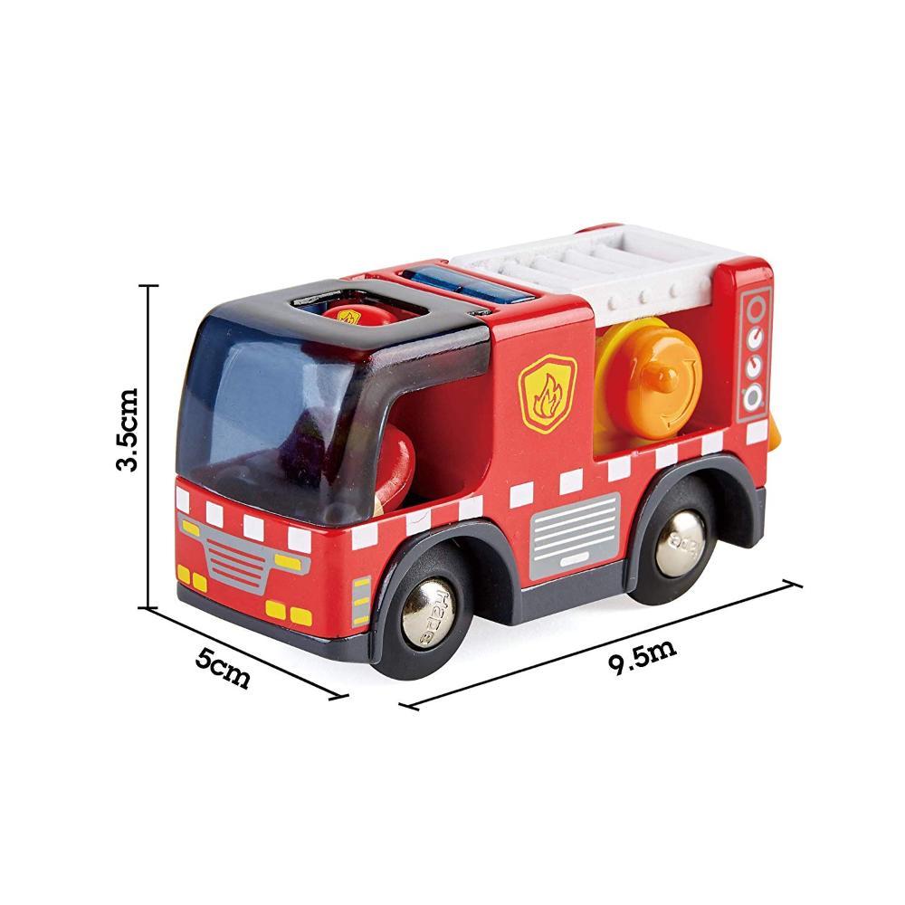 Hape Camion Dei Pompieri Ruote Libere, Con Sirena Funzionante e Personaggio