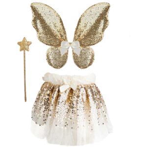 Great Pretenders Set Tutu Con Ali e Bacchetta Magica, Taglia Elasticizzata 4-6 anni