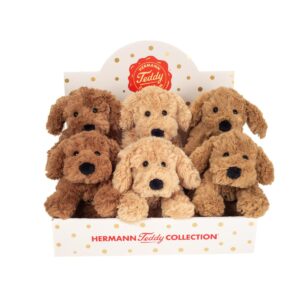 Hermann Teddy, Peluche Cagnolino Morbido 3 Colori Assortiti 20 cm - Da 0 Mesi