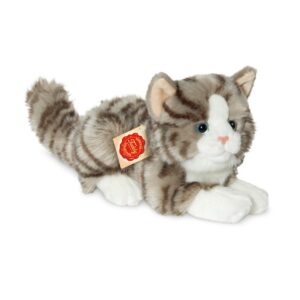 Hermann Teddy, Peluche Gatto Sdraiato Grigio 20 cm - Da 18 Mesi