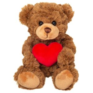Hermann Teddy, Peluche Orsetto con Cuore Marrone 20 cm - Da 0 Mesi