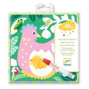 Djeco Colora Magico Cucù Cuccioli del Giardino Set Colorazione ad Acqua