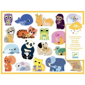 Djeco Adesivi Colorati Mamme e Cuccioli Primo Set Collage Creativo