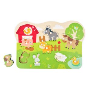 Hape Puzzle Con Pomelli Animali della Fattoria