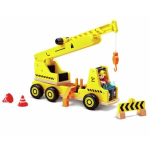 Hape Camion Gru In Legno Con Cabina Girevole a 360