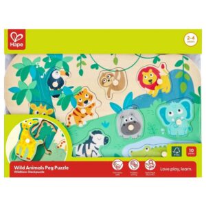 Hape Puzzle Con Pomelli Animali Selvatici