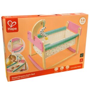 Hape Culla A Dondolo in Legno per Bambole Fino a 45Cm