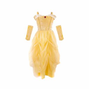 Great Pretenders Abito Da Principessa Giallo Vellutato, Taglia Elasticizzata 3-4 Anni