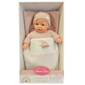 Antonio Juan, Bambola 37 Cm Neonata, Llorona con Saccotto, Corpo In Tessuto