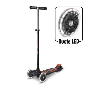 Micro Monopattino 3 Ruote Maxi Micro Deluxe Nero LED