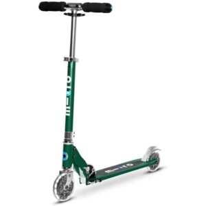 Micro Monopattino In Alluminio Pieghevole, Portata 100Kg, Sprite Led Wheels Forest Green