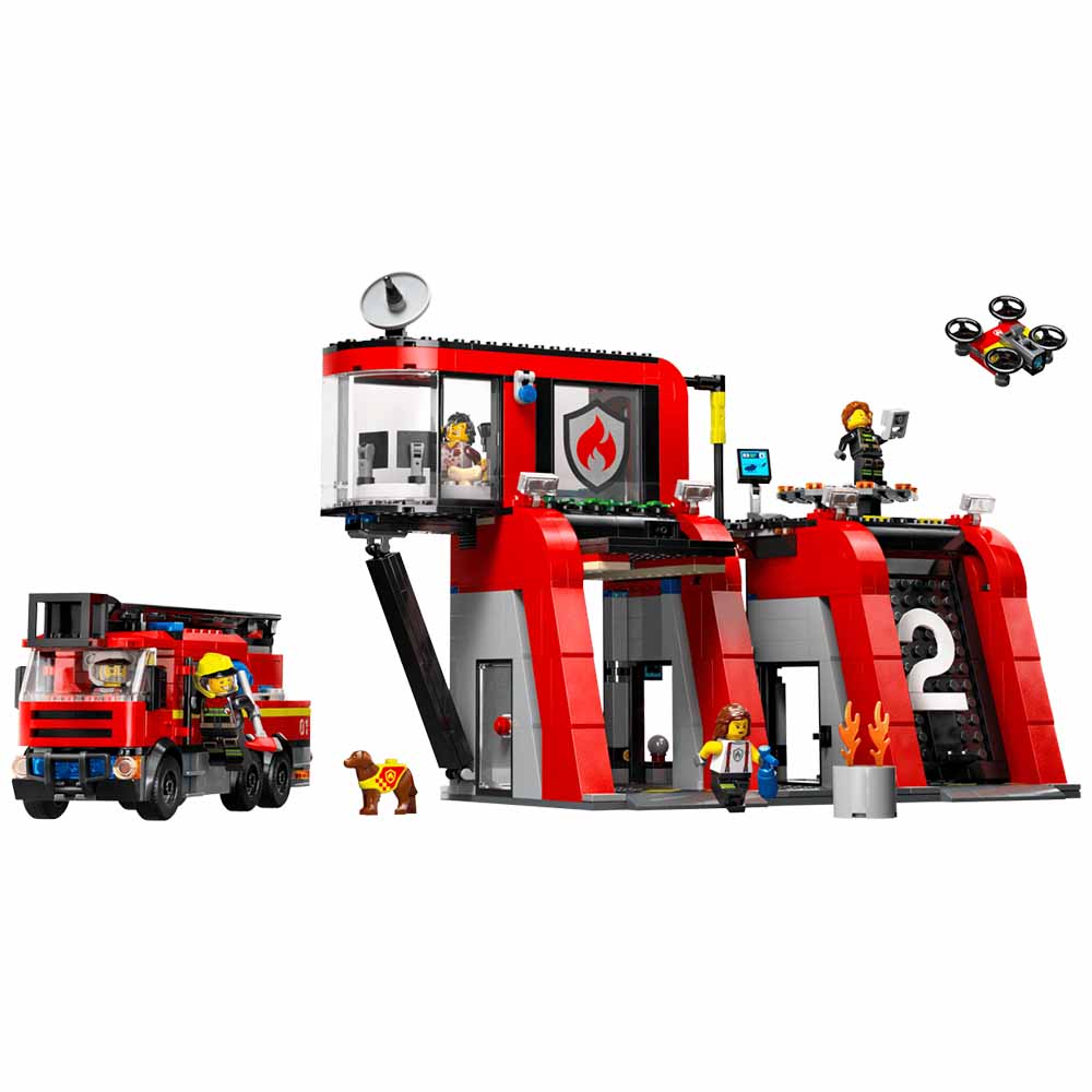 Lego, City Fire, Caserma Dei Pompieri E Autopompa