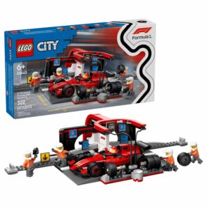 Lego, City Formula 1, Pitstop E Meccanici Con Monoposto Ferrari F1