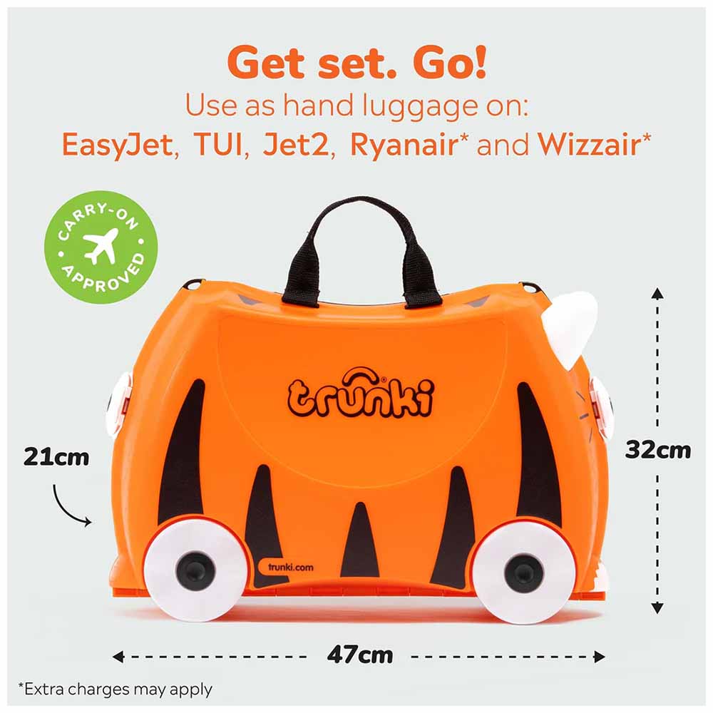 Trunki Valigia Cavalcabile Con Ruote, Tiger Arancio