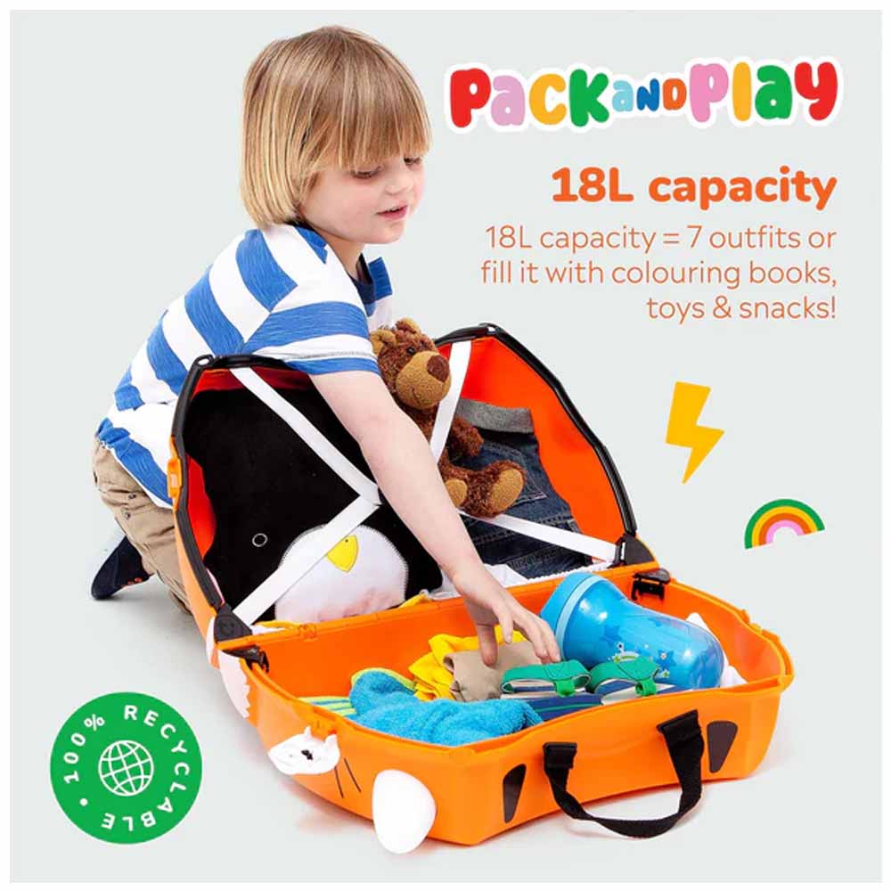 Trunki Valigia Cavalcabile Con Ruote, Tiger Arancio
