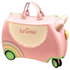 Trunki Valigia Cavalcabile Con Ruote Piroettanti 360, Unicorno Rosa