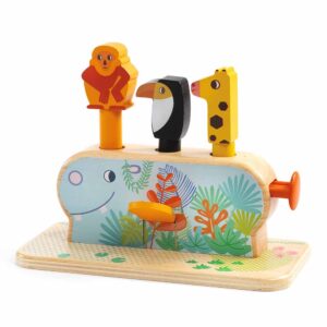 Djeco, Multi Pop Gioco Pop-up in Legno con Animali della Giungla