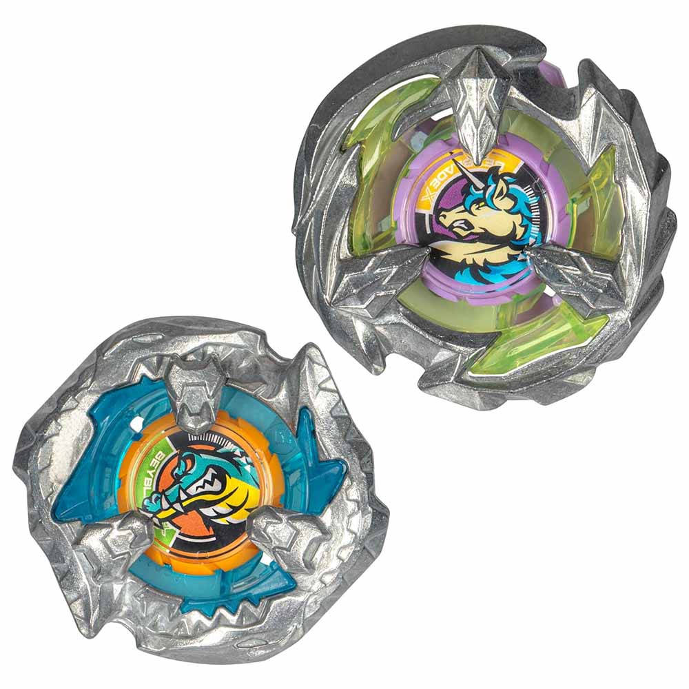 Hasbro Beyblade X Top Dual, Solo Trottola, Bite Croc 3-60LF And Sting Unicorn 4-60P
