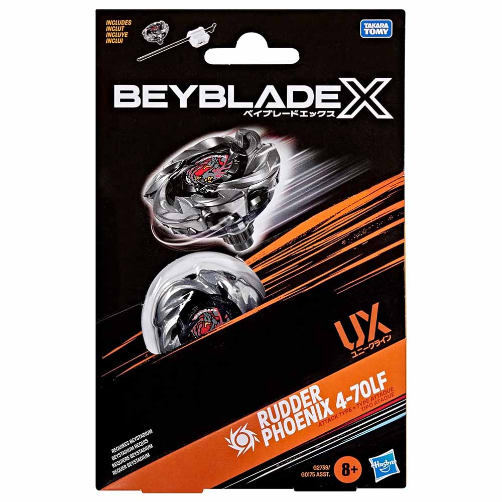 Hasbro Beyblade X, Trottola Con Lanciatore, Rudder Phoenix 4-70LF