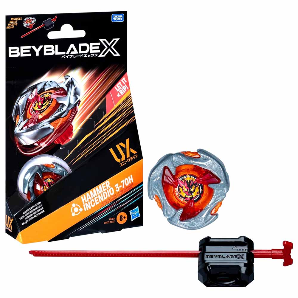 Hasbro Beyblade X, Trottola Con Lanciatore, Hammer Incendio 3-70H