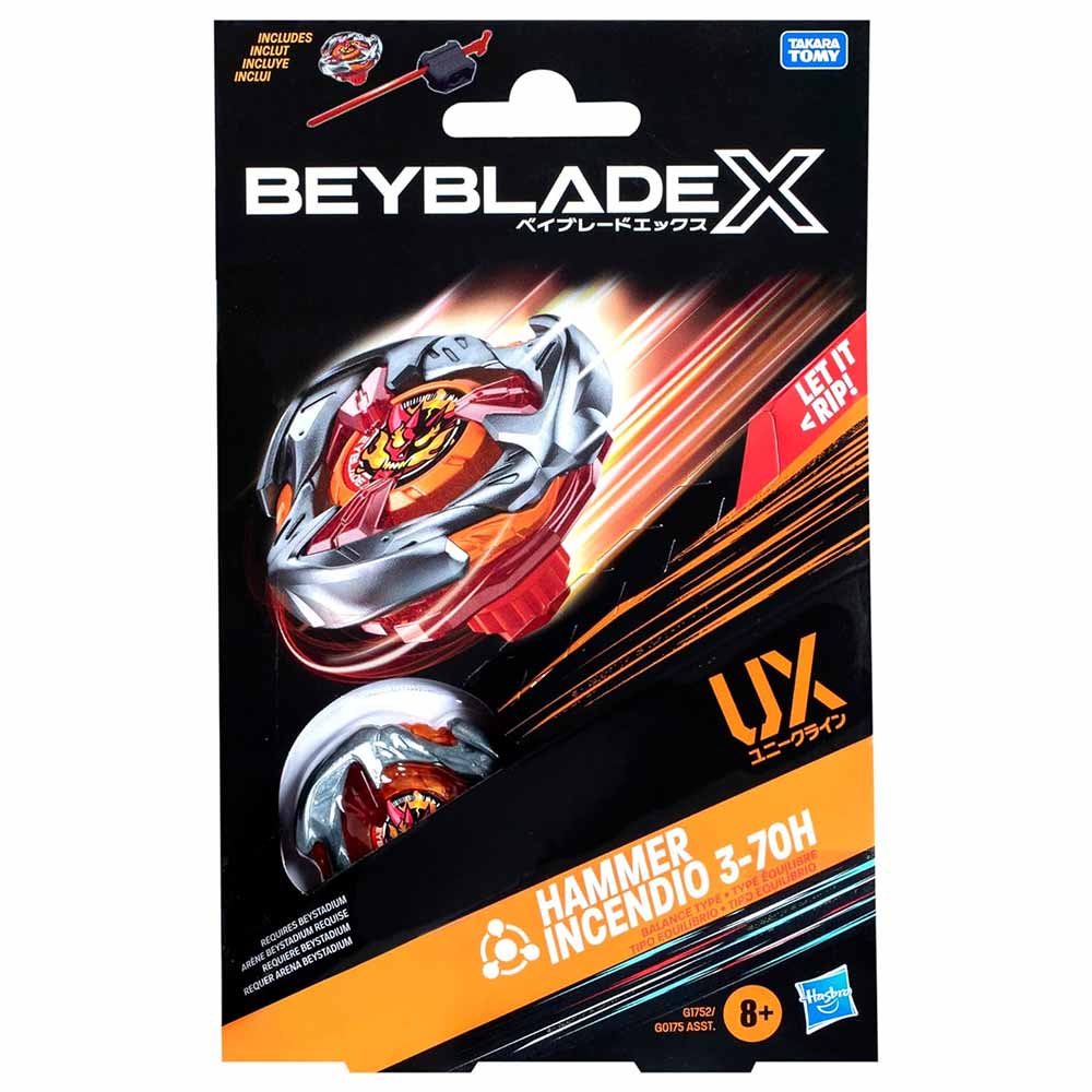 Hasbro Beyblade X, Trottola Con Lanciatore, Hammer Incendio 3-70H