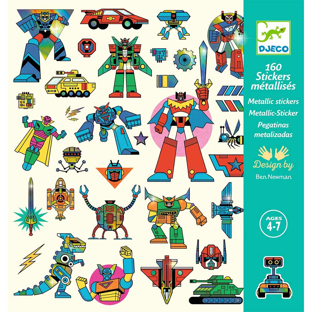 Djeco 160 Stickers Robots
