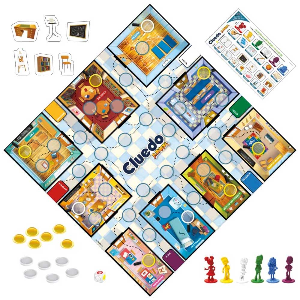 Hasbro Cluedo Junior, Gioco da Tavolo Evolutivo con Doppio Livello di Sfida