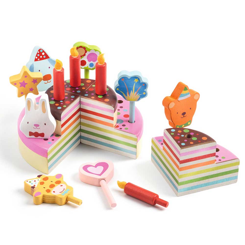 Djeco Happy Birthday - Set per Decorare la Rainbow Cake