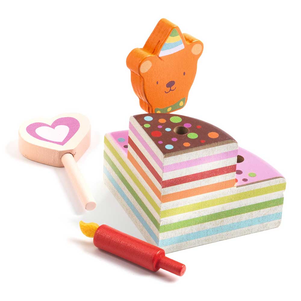 Djeco Happy Birthday - Set per Decorare la Rainbow Cake