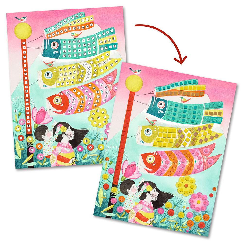 Djeco Mosaico Kyoto Kit Creativo con Adesivi
